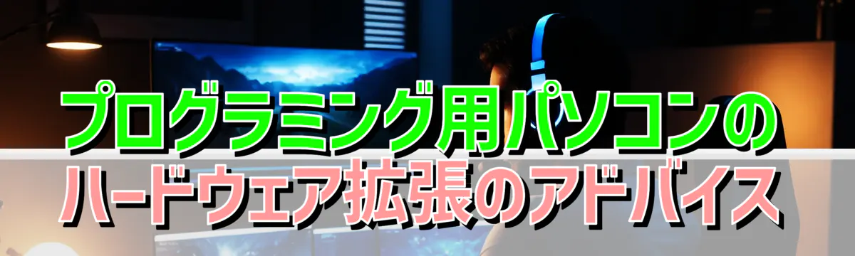 プログラミング用パソコンのハードウェア拡張のアドバイス