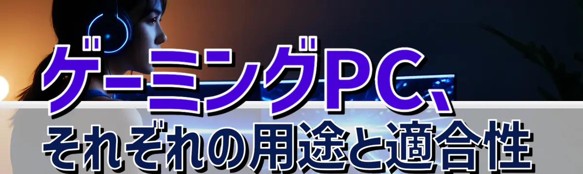 ゲーミングPC、それぞれの用途と適合性