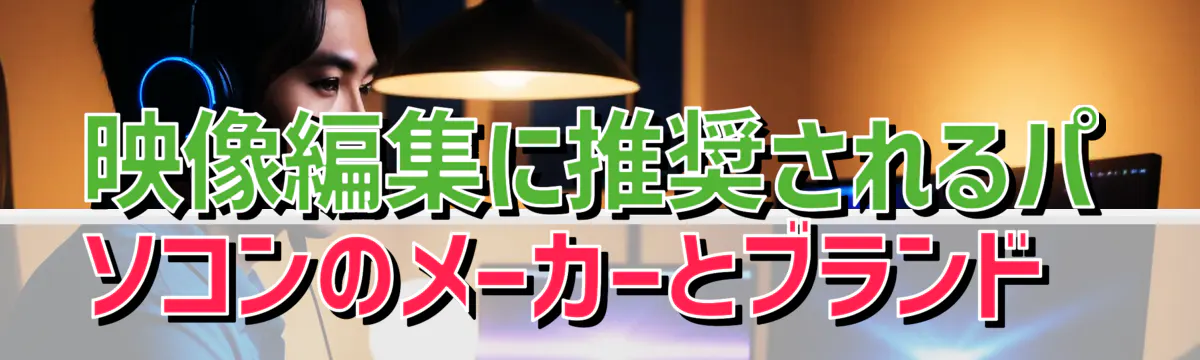 映像編集に推奨されるパソコンのメーカーとブランド