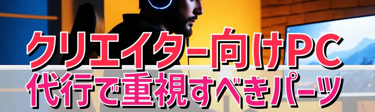 クリエイター向けPC代行で重視すべきパーツ
