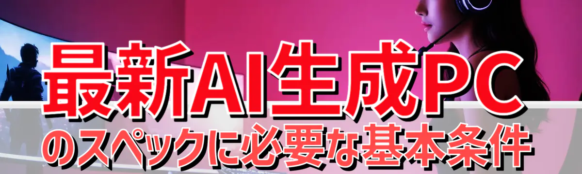 最新AI生成PCのスペックに必要な基本条件