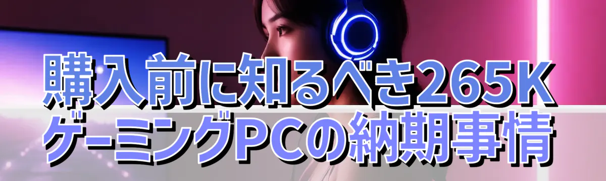 購入前に知るべき265KゲーミングPCの納期事情