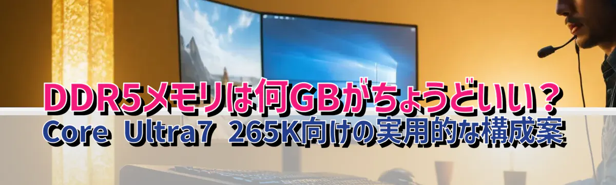 DDR5メモリは何GBがちょうどいい？Core&nbsp;Ultra7 265K向けの実用的な構成案