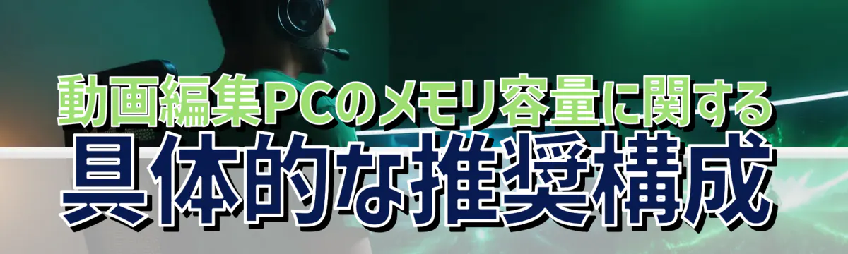 動画編集PCのメモリ容量に関する具体的な推奨構成