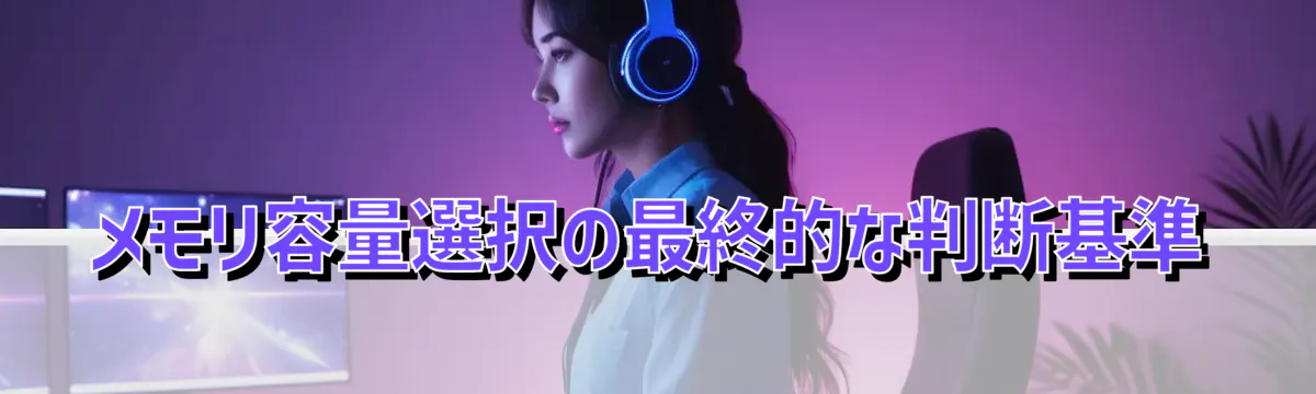 メモリ容量選択の最終的な判断基準