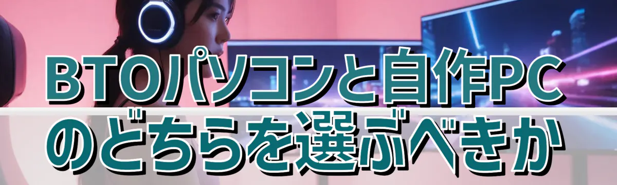BTOパソコンと自作PCのどちらを選ぶべきか