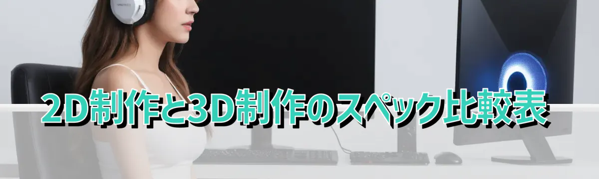 2D制作と3D制作のスペック比較表