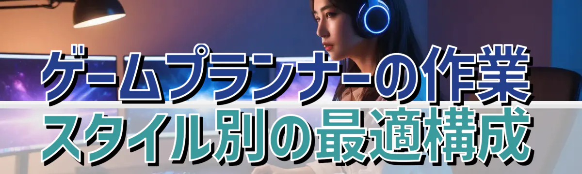 ゲームプランナーの作業スタイル別の最適構成