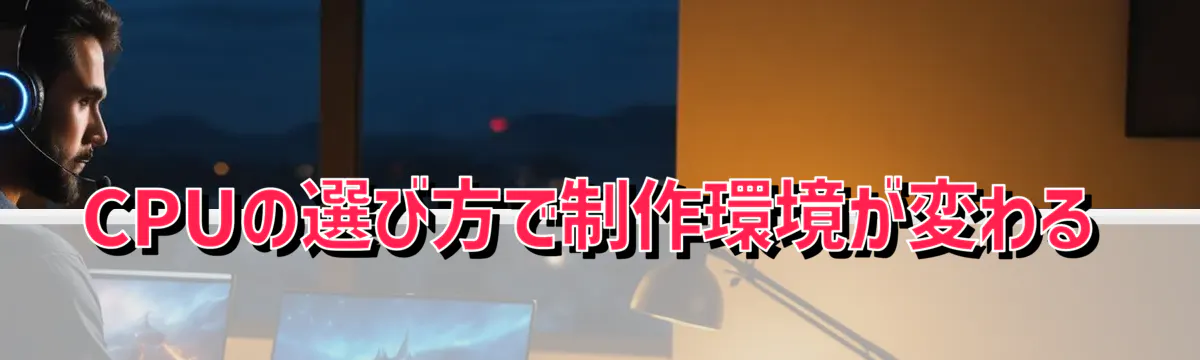 CPUの選び方で制作環境が変わる