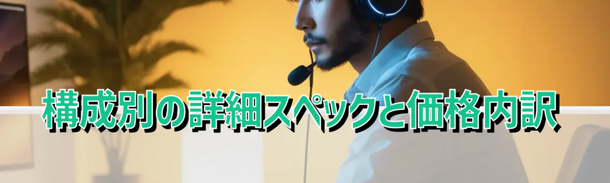 構成別の詳細スペックと価格内訳