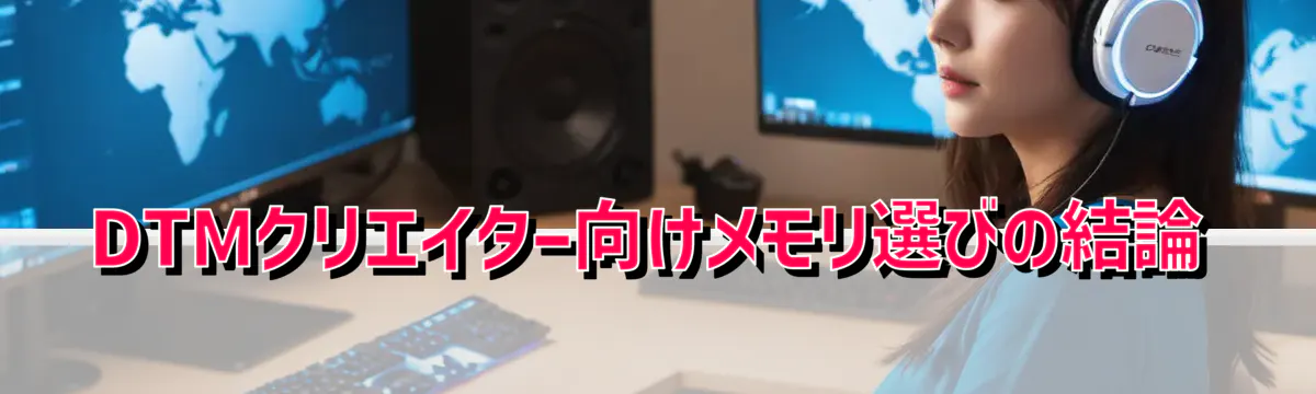 DTMクリエイター向けメモリ選びの結論
