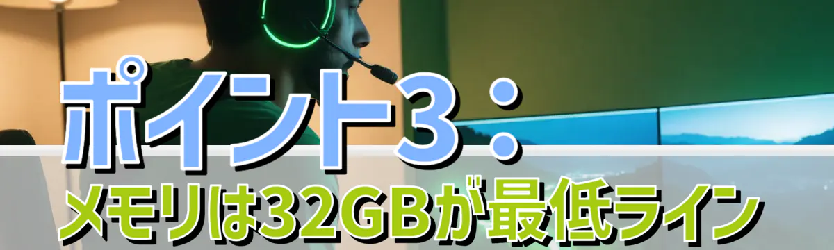 ポイント3：メモリは32GBが最低ライン