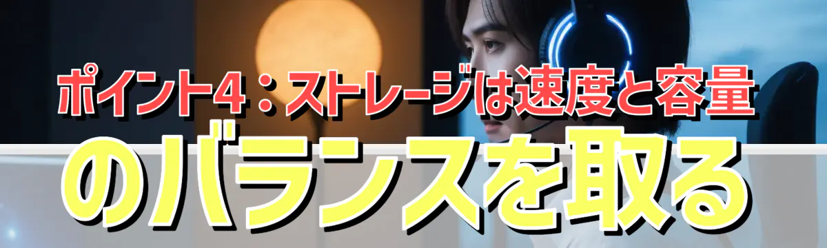 ポイント4：ストレージは速度と容量のバランスを取る