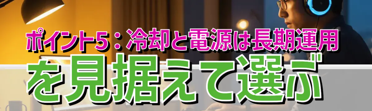 ポイント5：冷却と電源は長期運用を見据えて選ぶ