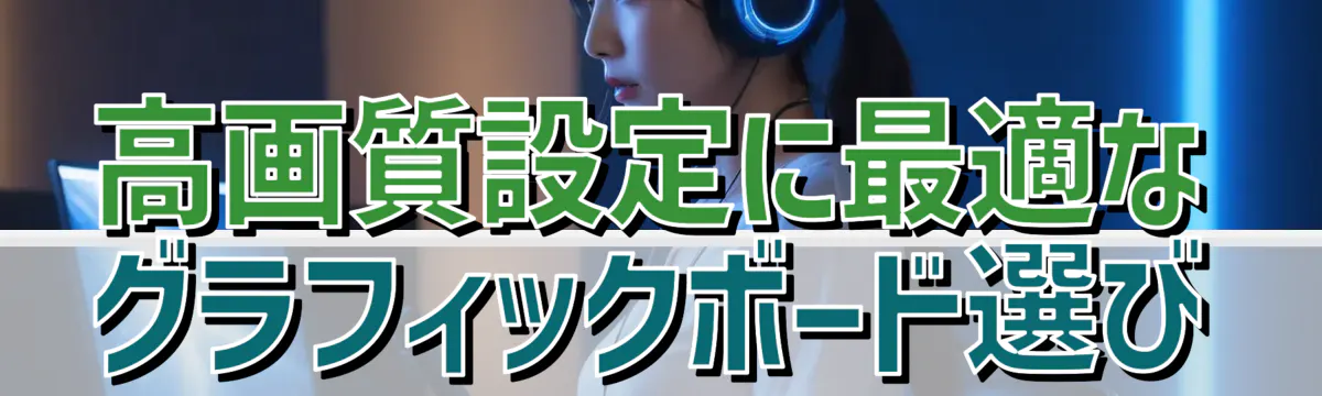 高画質設定に最適なグラフィックボード選び