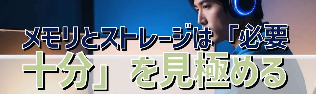 メモリとストレージは「必要十分」を見極める