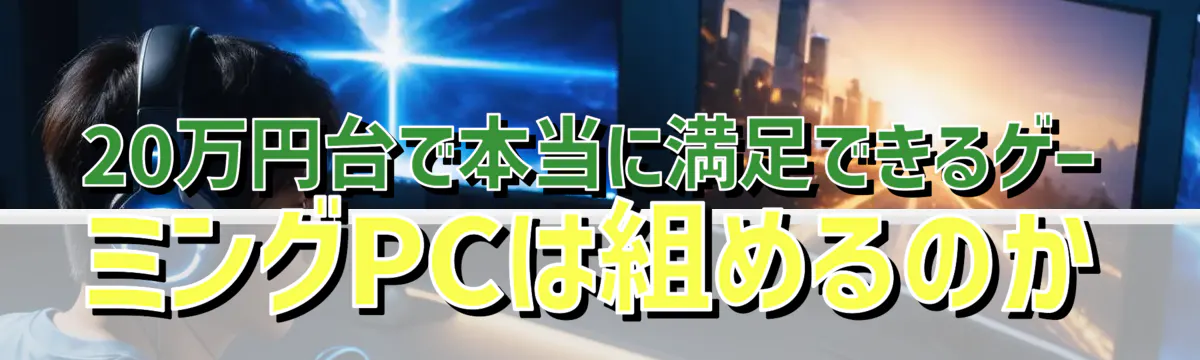 20万円台で本当に満足できるゲーミングPCは組めるのか