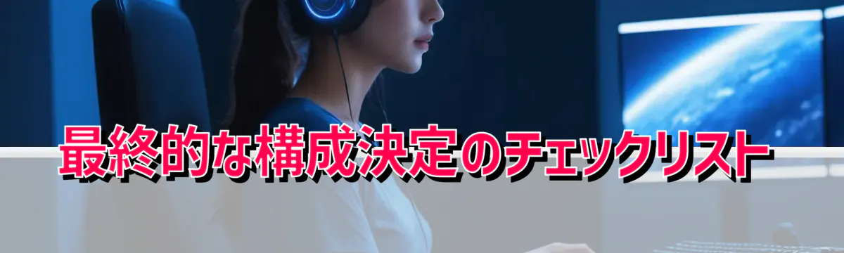 最終的な構成決定のチェックリスト