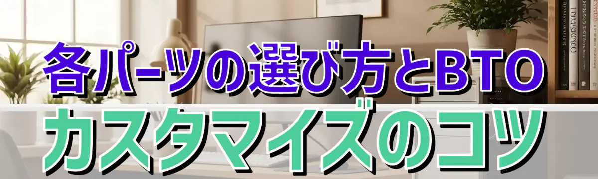 各パーツの選び方とBTOカスタマイズのコツ